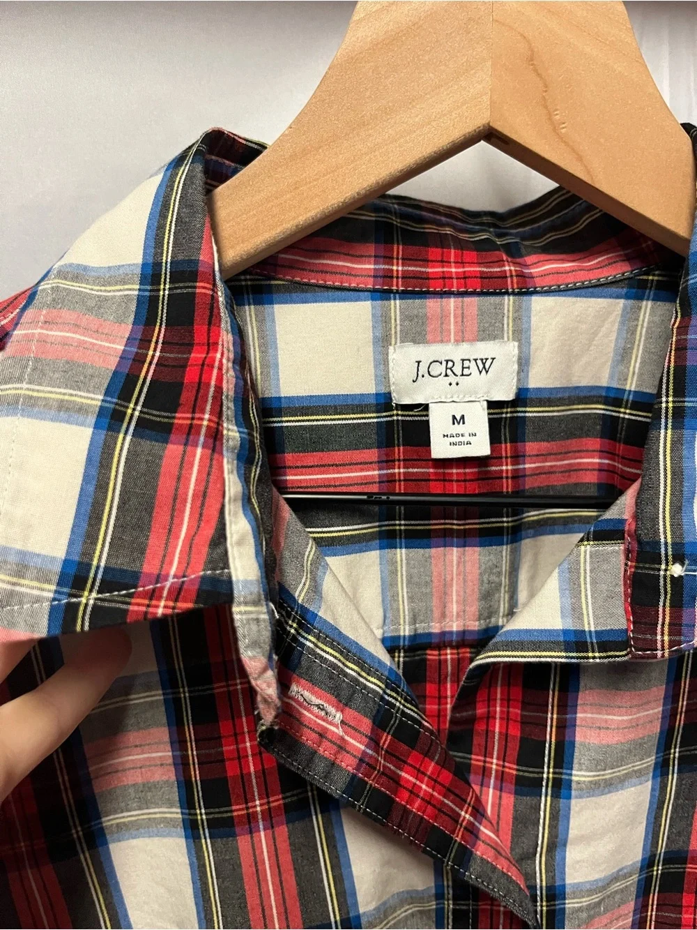 J. Crew Plaid Puff-Sleeve Button-Down Shirt (rack)